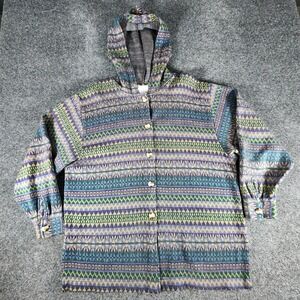 VTG Aztec Western Coat Sweater Cardigan Jacket Men's M Button Up Hooded